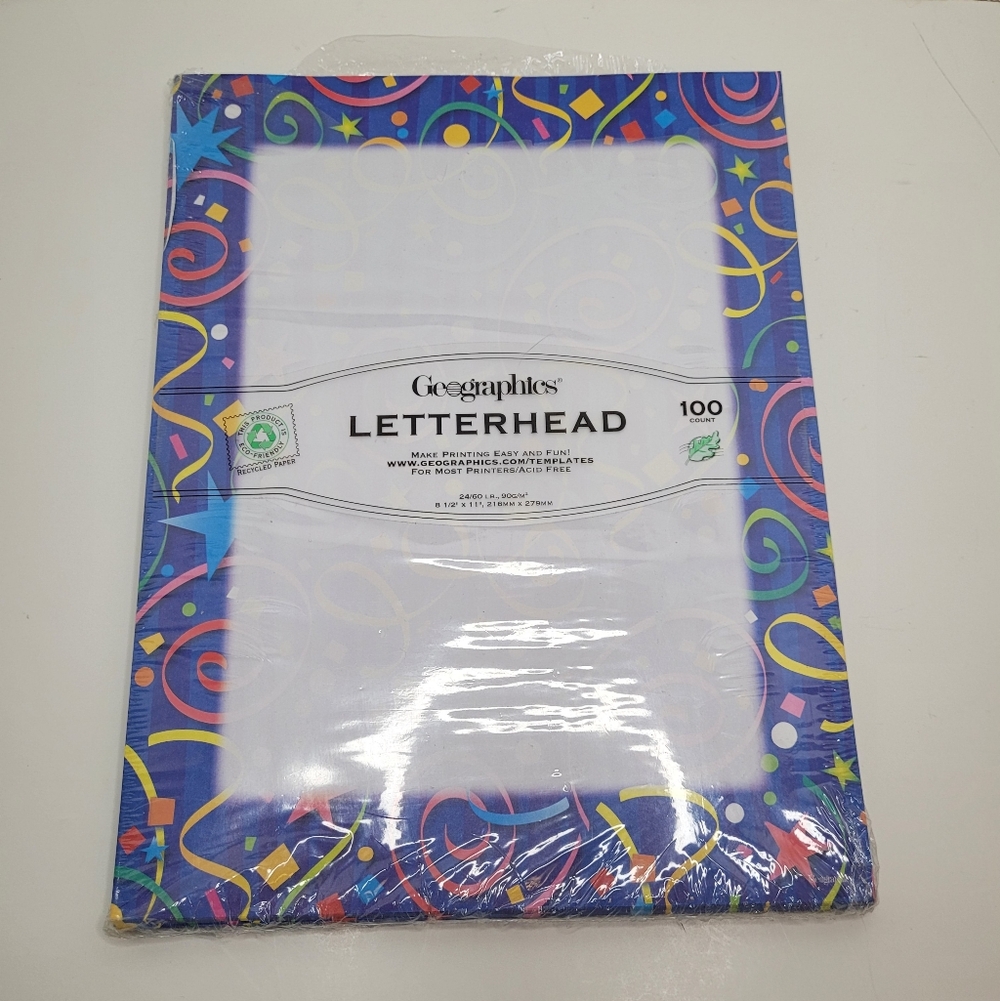 Geographics Letterhead Colorful Confetti Look Style